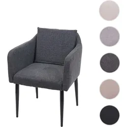 Esszimmerstuhl HWC-H93, Küchenstuhl Lehnstuhl Stuhl ~ Stoff/Textil dunkelgrau