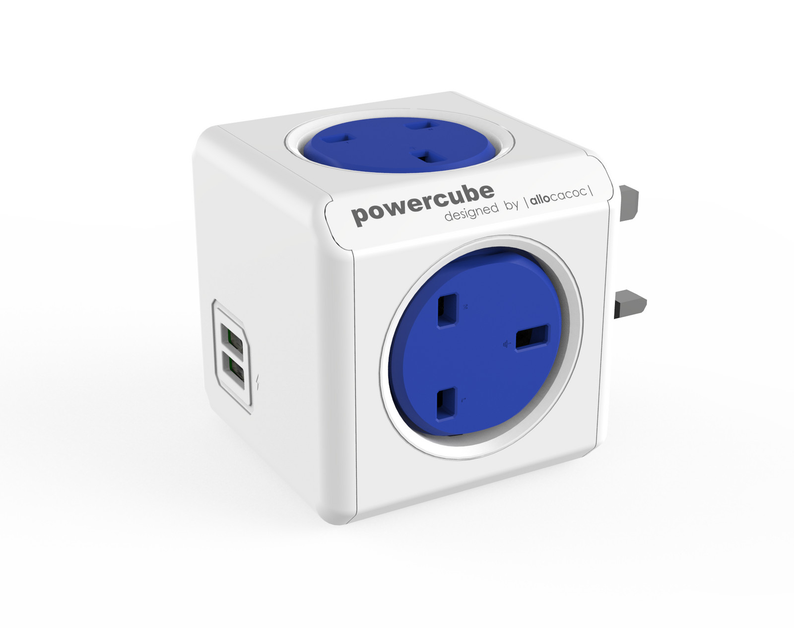 Allocacoc PowerCube Original USB Type G United Kingdom Blauw