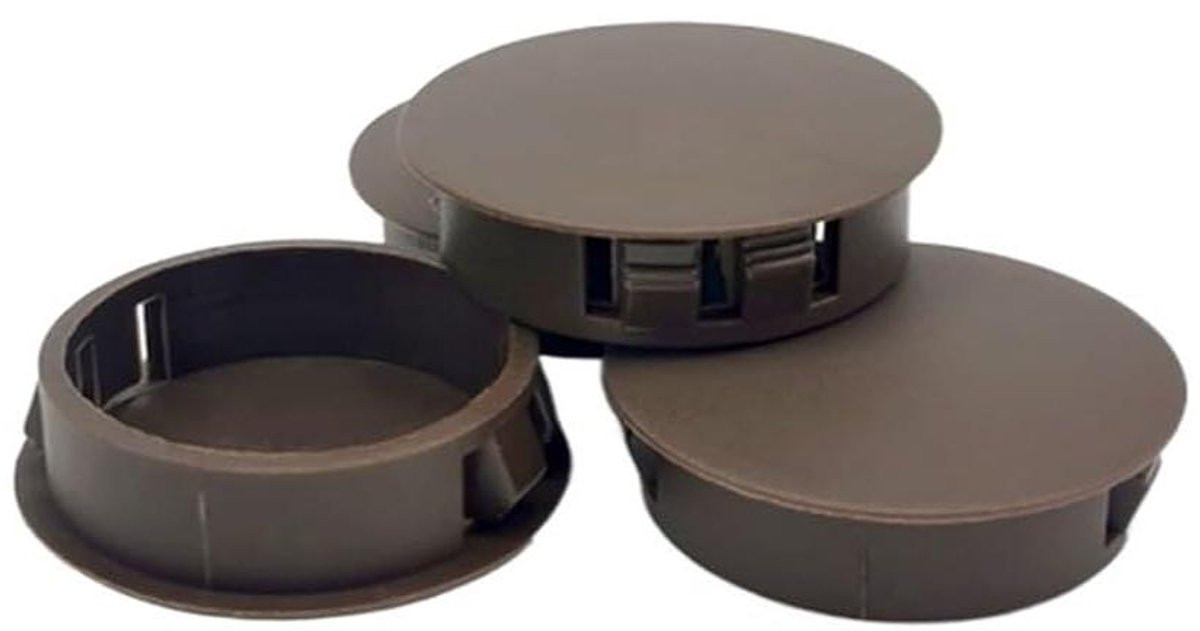 Gatpluggen Rond - Paneelpluggen Kunststof - Bruin - 6mm - 10 Stuks