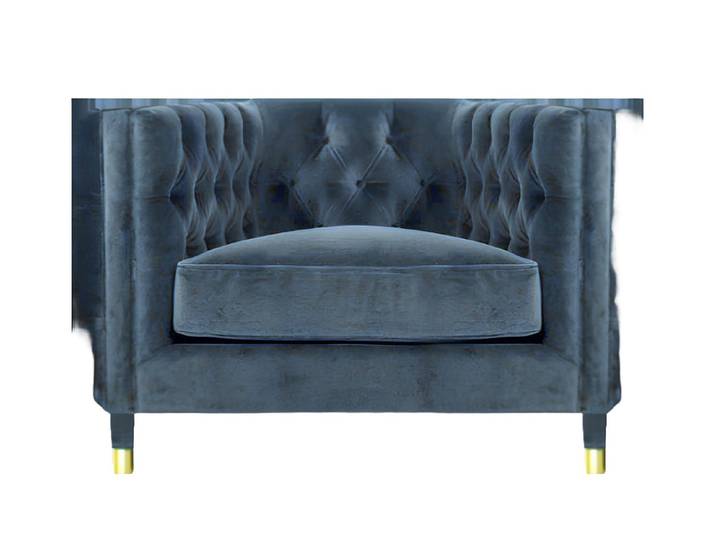 Xlmoebel Sessel Eleganter grauer Chesterfield Sessel für stilvolles Wohnen (Sessel), Hergestellt in Europa