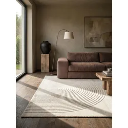 Teppich Kurzflor Creme 140x200 cm - MUOTA   Kadima Design