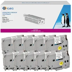G&G, Beschriftungsband, Schriftband Bandfarbe: Weiss Schriftfarbe: Schwarz 9 mm 8 m (0.90 cm, Weiss)