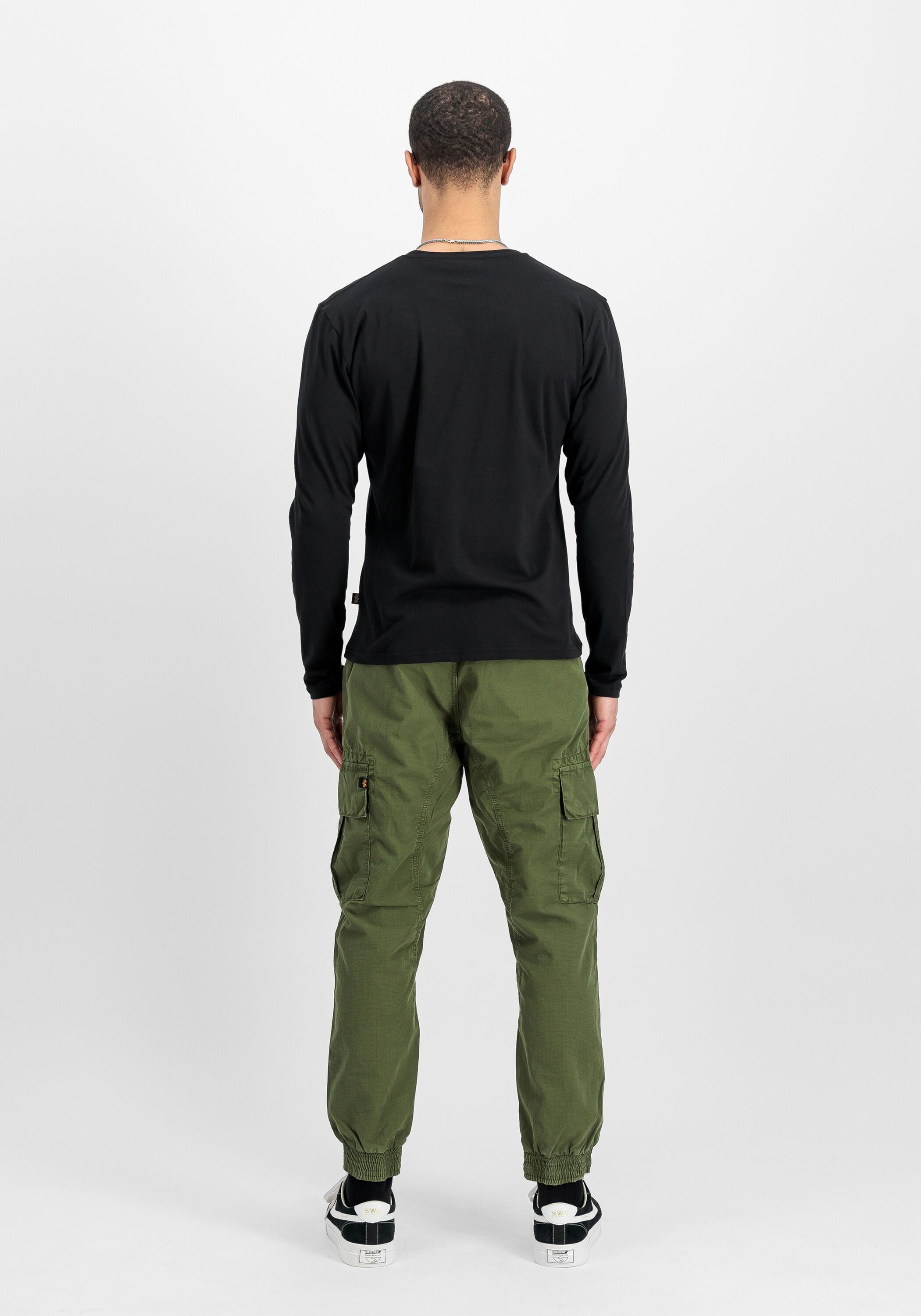 Jogginghose ALPHA INDUSTRIES "Ripstop Slim Jogger", Herren, Gr. S, Normalgrössen, grün (schwarz olive), Obermaterial: 100% Baumwolle. Futter: 100% Baumwolle, Hosen Jogginghose schwarz olive S, Normalgrössen