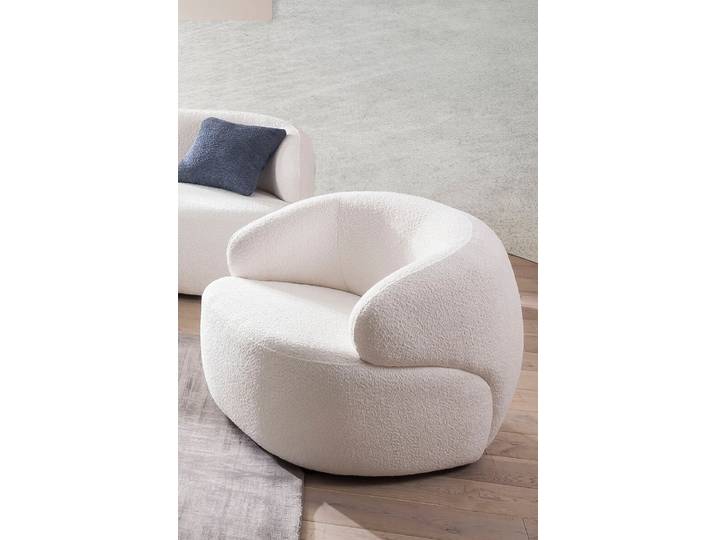 SalesFever Cocktailsessel mit abgerundeten Armlehnen Bouclé Stoff
