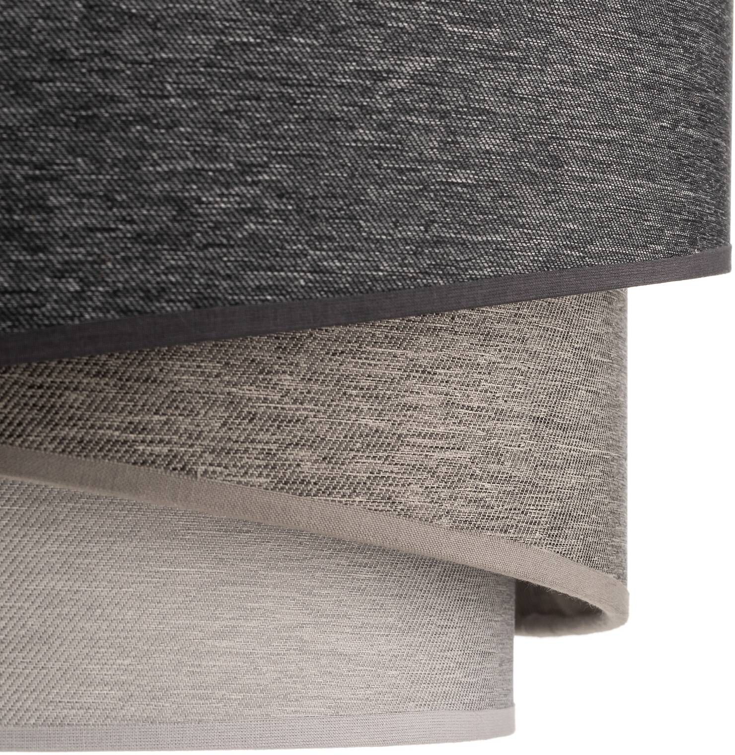 Hängelampe Kobo Duolla, dimmbar, alu / grau / zink, für Wohn- / Esszimmer, Textil / Stoff / Seide, Modern, Pendelleuchte