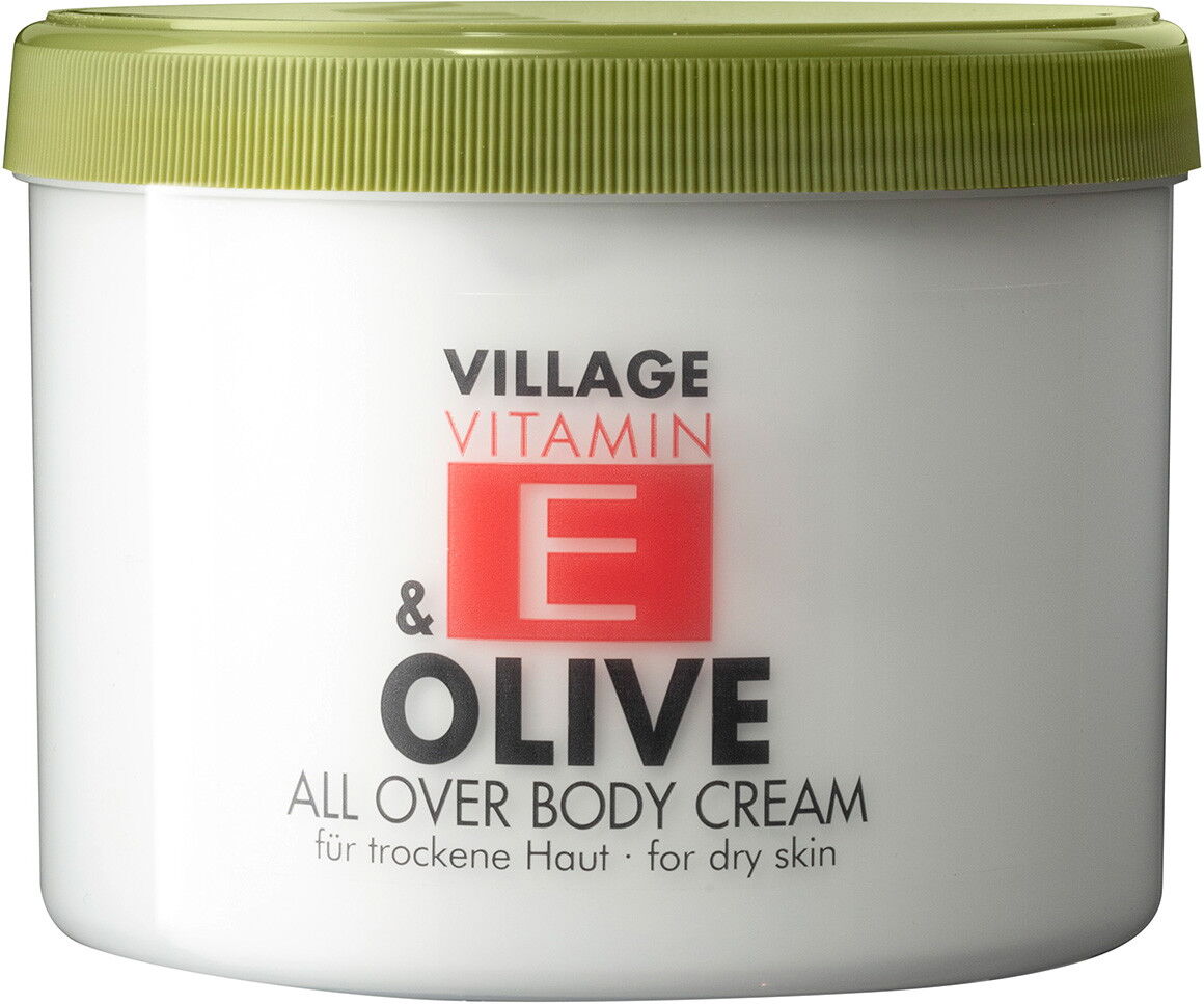 500ml Village Vitamin E Bodycream Olive