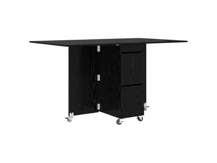HAQWRDQSG Esstisch 2er Set Ausziehbar Holzwerkstoff Schwarze Eiche Klappbarer Küchentisch mit Stauraum und Kippschutz für flexible Nutzung im Esszimmer oder Wohnzimmer.