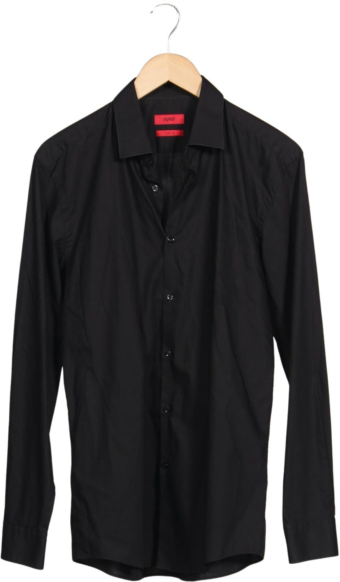 Hugo by Hugo Boss Herren Hemd, Schwarz, Gr. 41, Baumwolle - Second Hand