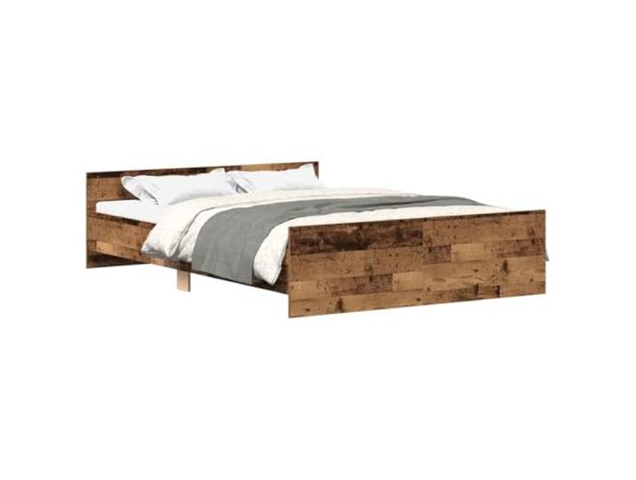 vidaXL Bedframe zonder matras bewerkt 135x190 cm bewerkt hout oud