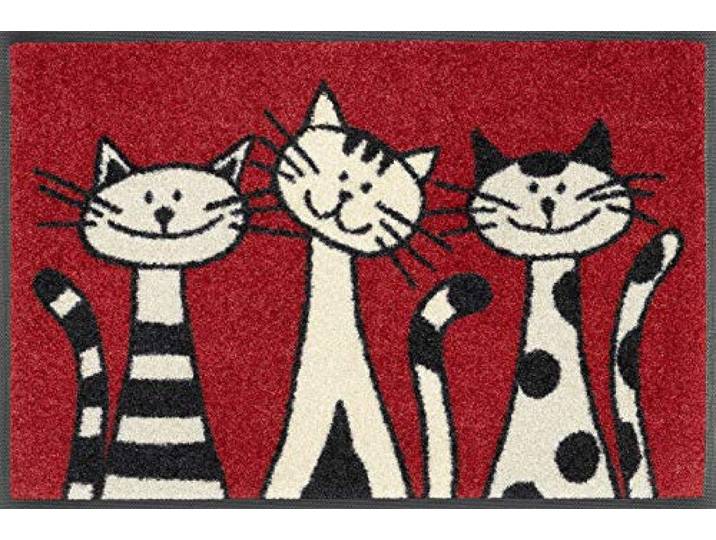 Wash+Dry Three Cats Tapis Del Sol\, Polyamide Dos : Caoutchouc Nitrile\, Multicolore\, 40x60cm