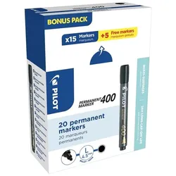 Pilot 20er-Pack Permanentmarke »400« schwarz