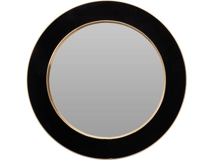 Home Styling Collection Wandspiegel 60/60/1,8 cm, Schwarz, Glas, Rund, 60x1.8x60 cm, Spiegel, Wandspiegel