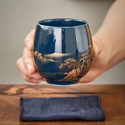 Rare Purchases Jilan Ceramic Teacup, Japanese style Simple Master Cup, Large Black Glaze, Kung Fu Tea Set, Single Cup Tea Cup For Home e