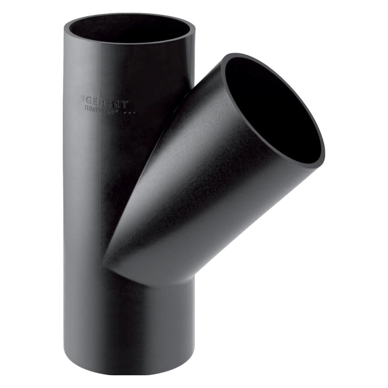 Geberit PE tee, diagonal 45 ° D125 (368.139.16.1)