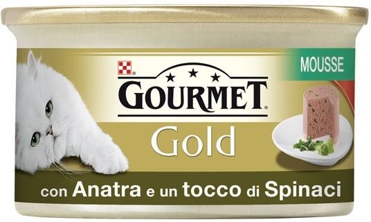 Purina GOURMET GOLD MOUSSE C/ANATRA E SPINACI 85GR
