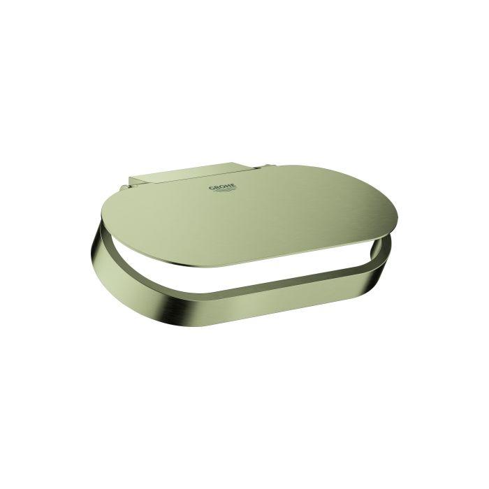 Grohe Selection WC-Papierhalter 41069EN0 nickel gebürstet, mit Deckel, Wandmontage, verdeckte Befestigung