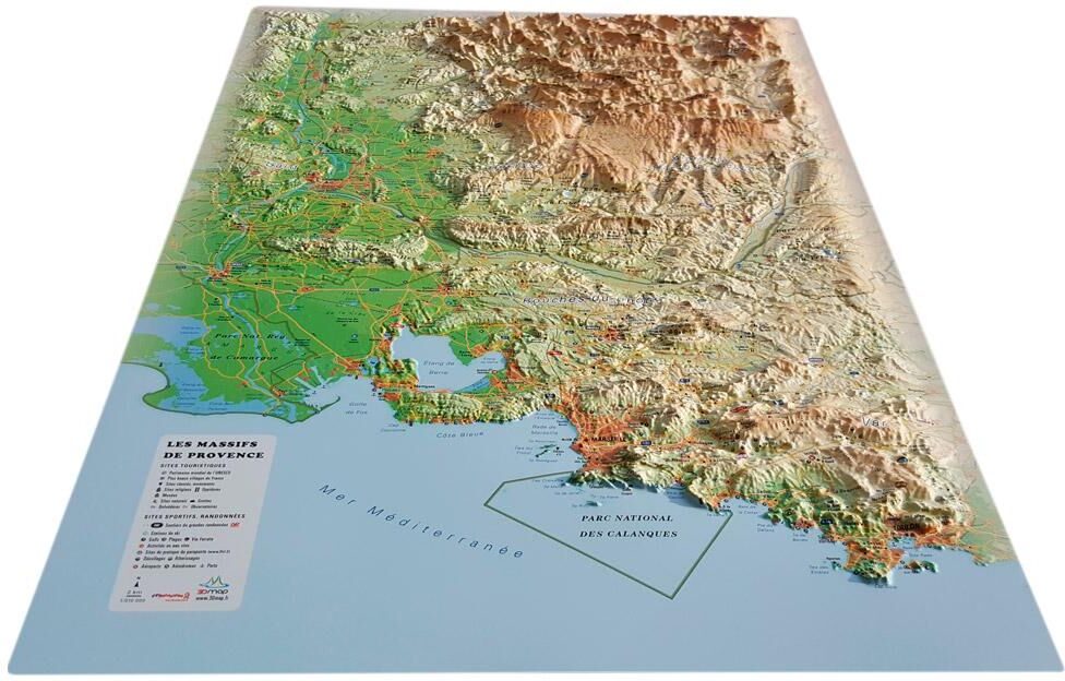 3DMAP  - Les Massifs De Provence - Carte 3D
