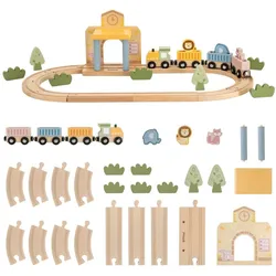 Viga Toys Holzeisenbahn-Set 30 Teile