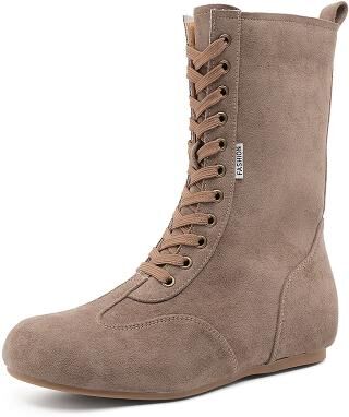 LightInthebox Men's Yellow Suede High-Top Boots – Urban Trendsetter, Comfortable Lace-Up Design for Casual or Everyday Wear