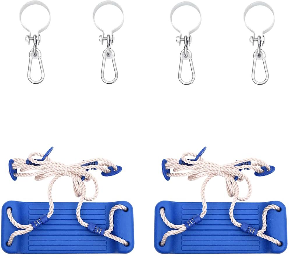 vidaXL Sièges de balançoire avec cordes 2 pcs bleu 38x16 cm PE