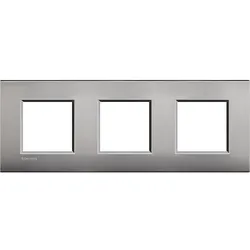 Bticino LNE4802M3NK Abdeckrahmen Light Air Europe: 3-fach, 2 + 2 + 2 Module, Farbe: Nickel