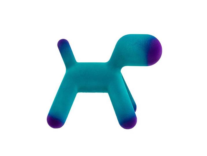 MAGIS chaise pour enfants chien abstrait PUPPY MEDIUM VELVET (Turquoise / Violet - Polyéthylène effet velours)