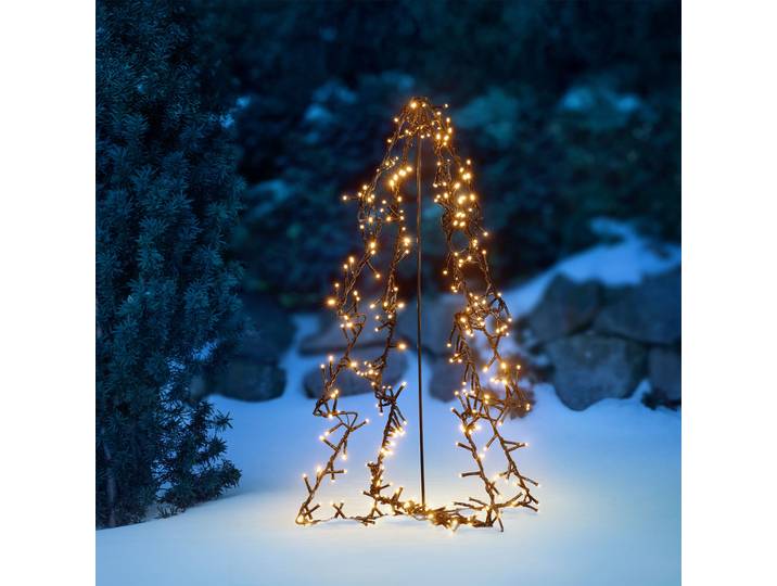 LED Baum OTTO HOME LED-Outdoor Tannenbaum CALLANA , gold (schwarz), H:60cm Ø:46cm, Leuchten, LED Baum, Timer, IP44, Metallrahmen, 5 m Zuleitung