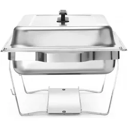 Hendi Chafing Dish – 4er-Set GN 1/1, Speisewärmer, Silber