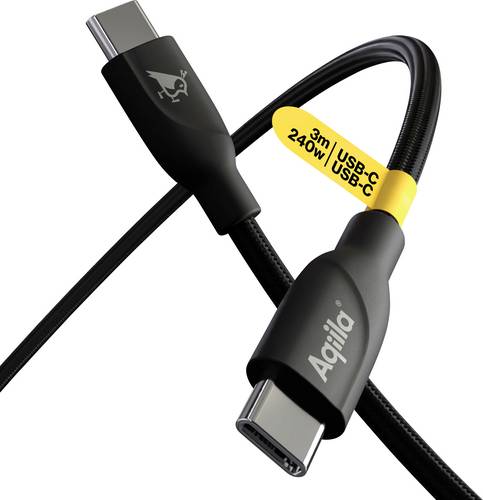 Aqiila Cablebird CB13 USB-C Kabel USB 2.0 USB-C Stecker 3.00m Schwarz AQCBPBICB4BD881