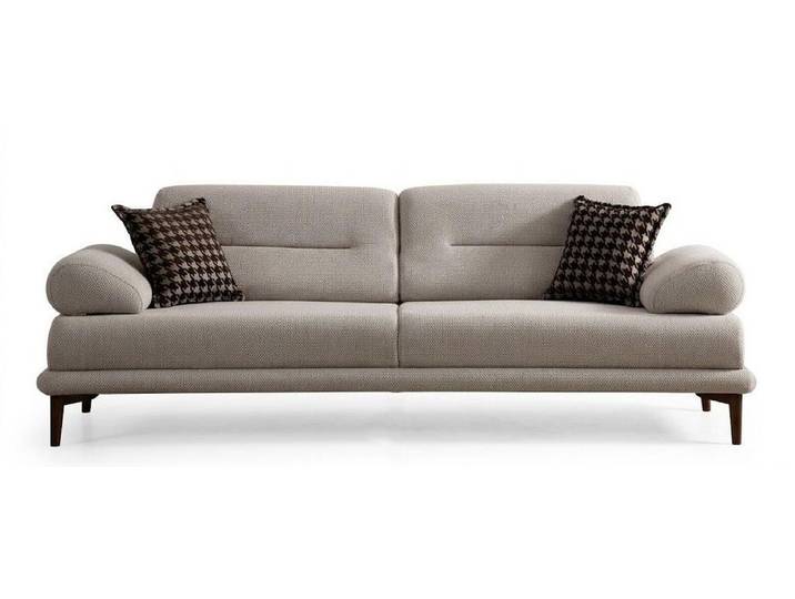JVmoebel 3-Sitzer Wohnzimmer Sofa Moderner Stil Beige Holzgestell Kissen Entspannend, 1 Teile, Made in Europa