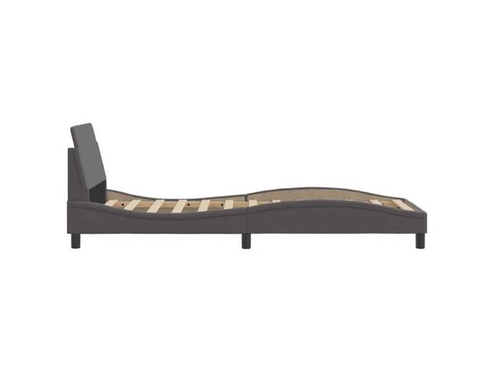 BURKE* Lit simple 80x200 cm Structure de lit classique Dover gris similicuir- LL6428