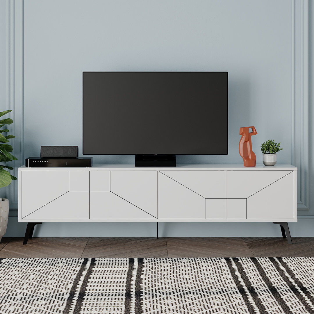 Metro Dune 180cm TV Stand - Modern Design with Ample Storage for TVs up to 65" White 75"