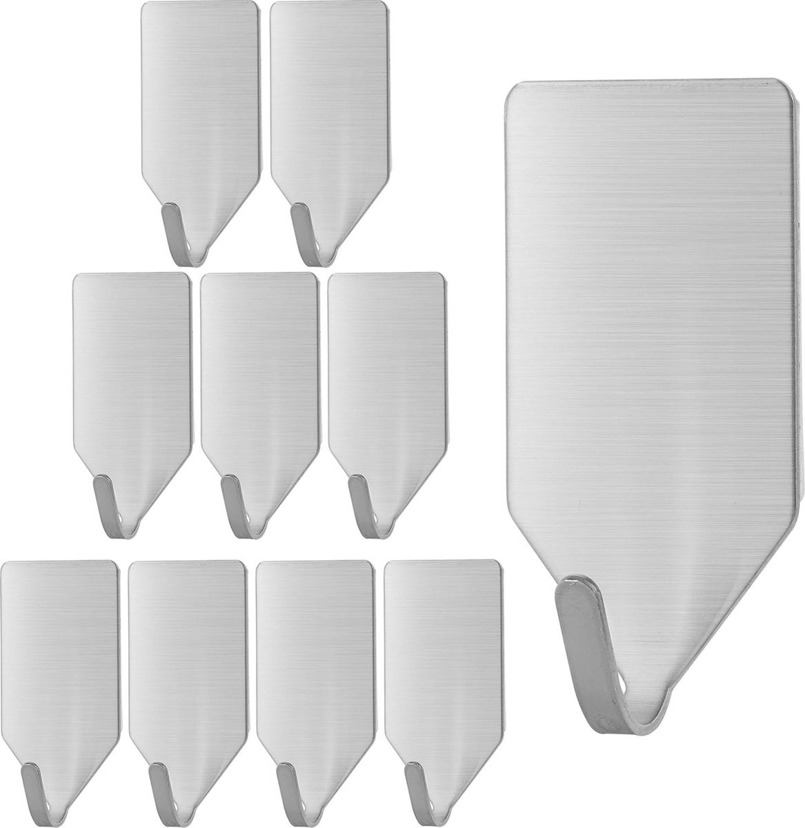 Multifunctionele RVS Wandhaken - Zelfklevende Metalen Plakhaken voor Badkamer, Keuken en Woonkamer