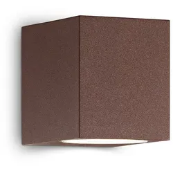 Ideal Lux Außenwandleuchte UP-AP1, Höhe 8cm, G9, Aluminium / Pyrexglas, Kaffeebraun IDEA-213347