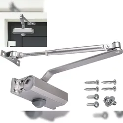 ID Dinkel Türschließer Hydraulischer Torschließer Tür Tor SELBSTSCHLIEßER einstellbar MAXI 60-80kg GRAU