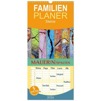 Familienplaner 2026 - MAUER(N)spalten mit 5 Spalten (Wandkalender, 21 x 45 cm) CALVENDO