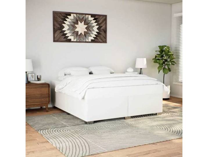 Cadre de lit Blanc 200x200 cm Similicuir sommier cadre de lit plateforme cadre de lit rembourré meuble de chambre 3284573