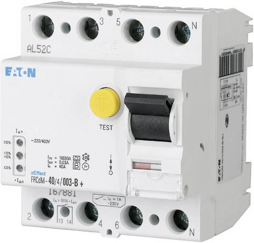 Eaton 167893 FRCDM-40/4/003-G/B FI-Schutzschalter allstromsensitiv 4polig 40 A 0.03 A 240 V, 415 V