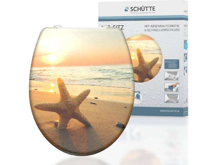SCHÜTTE Siège de WC SEA STAR\, Siège de WC en duroplast avec fermeture souple et déclenchement rapide\, Siège de WC\, Siège de WC