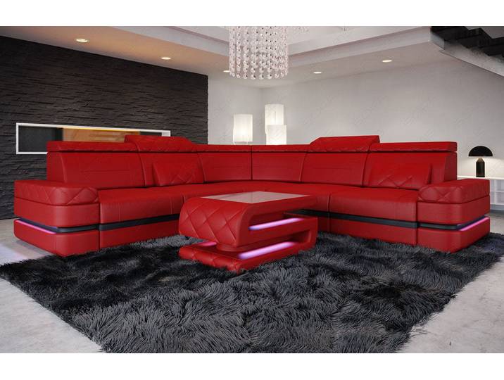 Mini Couch Positano L-Form in Leder