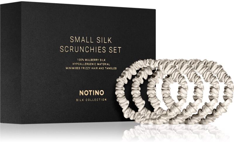 Notino Silk Collection Small Scrunchie Set Haargummi-Set aus Seide Farbton Cream