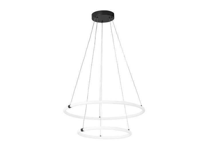 Led-Pendelleuchte Revolve, Schwarz, Weiß, Metall, Kunststoff, rund, 120 cm, Lampen & Leuchten, Innenbeleuchtung, Hängeleuchten, Pendelleuchten