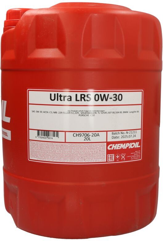Motoröl CHEMPIOIL Ultra LRS 0W30 20L