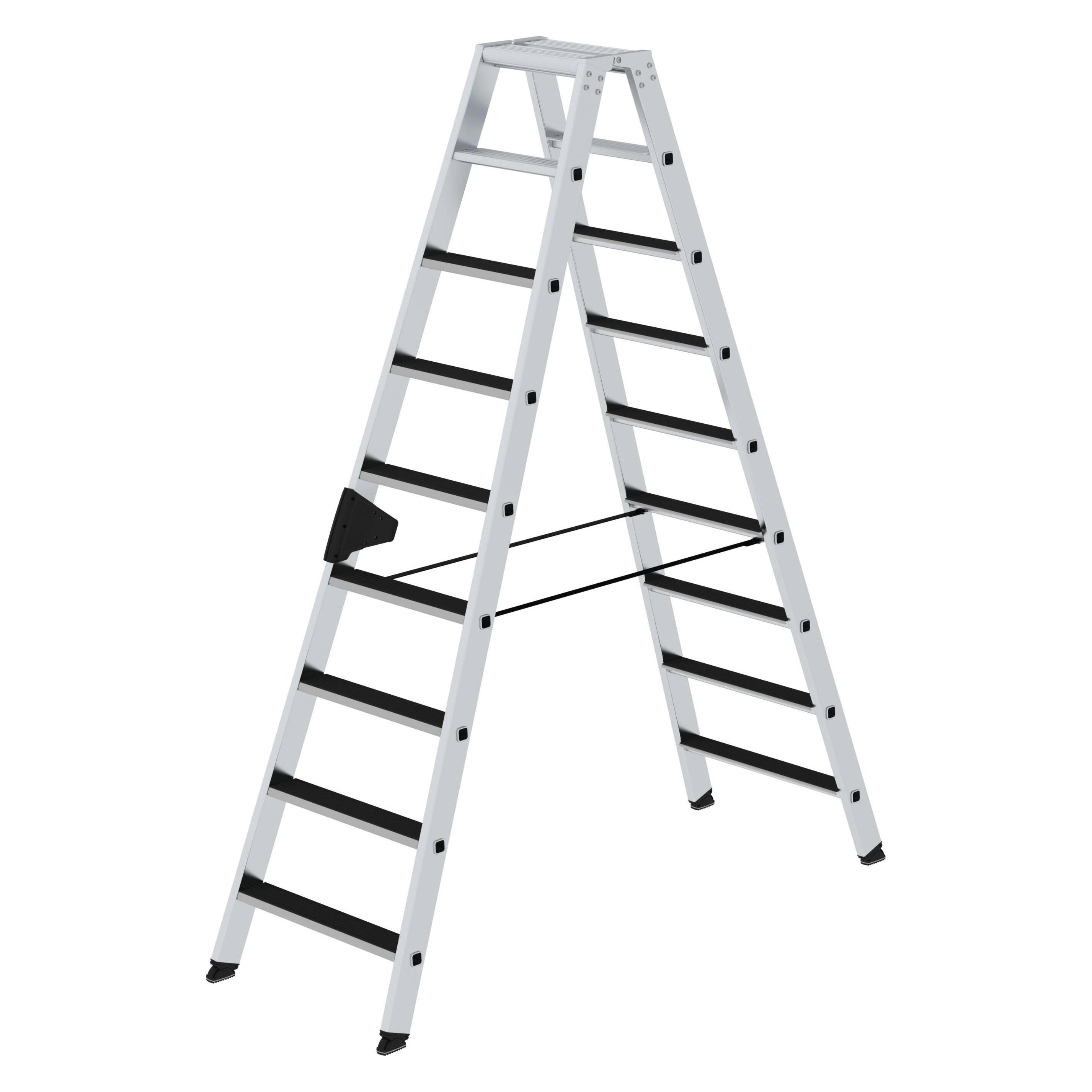 Munk Stufen-Stehleiter beidseitig begehbar mit clip-step 2x9 Stufen (Gerüst, 360 cm) (041609)
