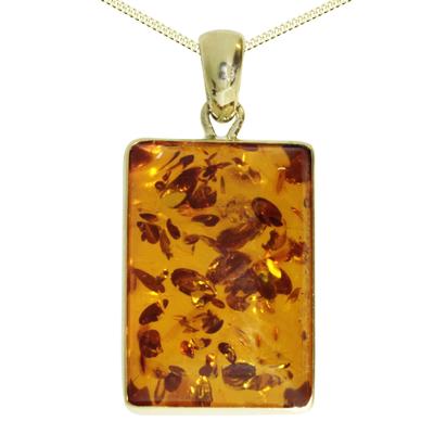 Kette mit Anhänger OSTSEE-SCHMUCK "Ostsee-Schmuck Kette mit Anhänger Classic 22x15" Gr. 42, gold, Halsketten, Damen, 42cm, Gelbgold 333, L: 42