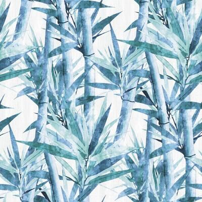 RoomMates Blue & White Lucky Bamboo Peel and Stick Wallpaper