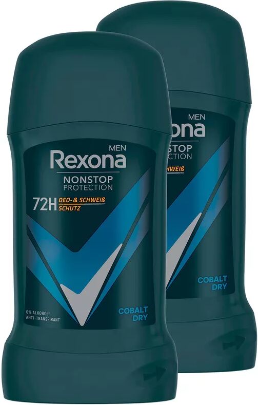 Rexona - Deostick DUO, Men Nonstop Protection Anti-Transpirant Cobalt Dry, 2x50 ml