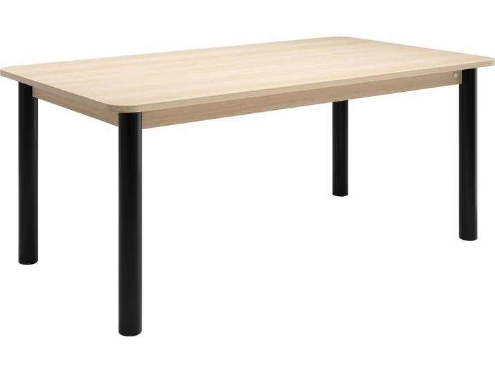 Esstisch TOM TAILOR HOME COLOR TABLE , schwarz (light oak 05, schwarz 01, light oak 05), B:180cm H:76cm T:100cm, Tische, Esstisch, Esstisch, 4-Fuss, 3 Grössen, 3 Dekorfarben, 4 Fussfarben, ABS-Kante