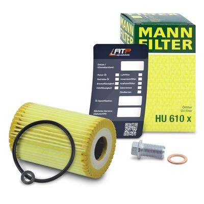 Mann-filter Ölfilter+Schraube+Ölwechselanhänger [Hersteller-Nr. HU610x] für Mercedes-Benz