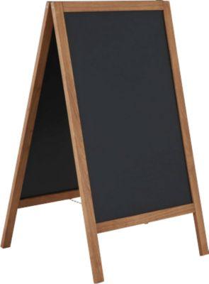 Update Display Holz-Kundenstopper Economy Indoor, Buchenholz, dunkel lasiert, B 670 x H 1450 mm